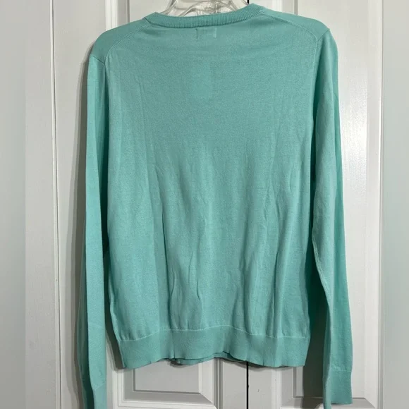 J. Crew Green Long Sleeves Cardigan Sweater Classic Knit Size L - Picture 7 of 10